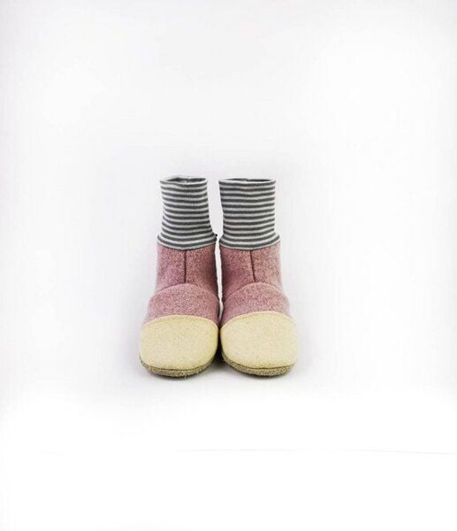 Süßstoff Hausschuhe aus Wolle mit Ledersohle, Hüttenschuhe von Süßstoff