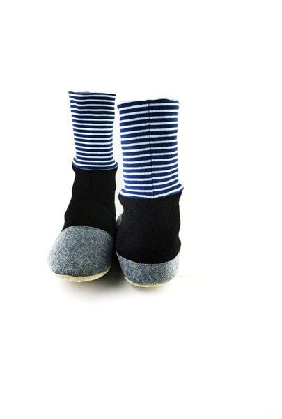 Süßstoff Hausschuhe aus Wolle mit Ledersohle, Hüttenschuhe von Süßstoff