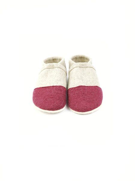 Süßstoff Hausschuhe aus Wollfilz mit pflanzlich gegerbter Ledersohle für Erwachsene von Süßstoff