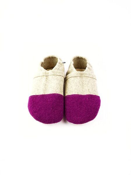 Süßstoff Hausschuhe aus Wollfilz mit pflanzlich gegerbter Ledersohle für Erwachsene von Süßstoff