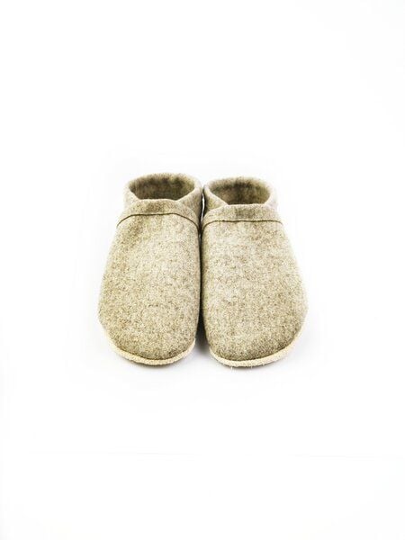 Süßstoff Hausschuhe aus Wollfilz mit pflanzlich gegerbter Ledersohle für Erwachsene von Süßstoff