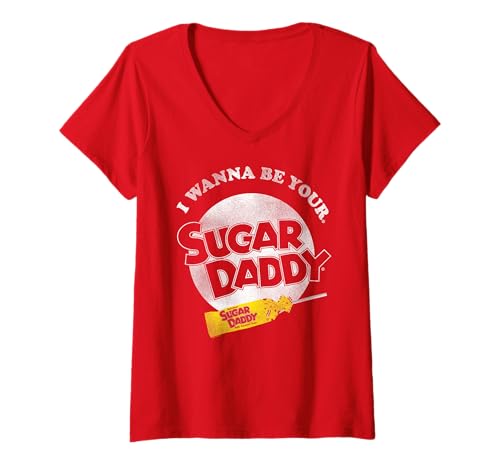 Damen Sugar Daddy I Wanna Be Your Sugar Daddy Candy T-Shirt mit V-Ausschnitt Damen Sugar Daddy I Wanna Be Your Sugar Daddy Candy T-Shirt mit V-Ausschnitt von Sugar Daddy