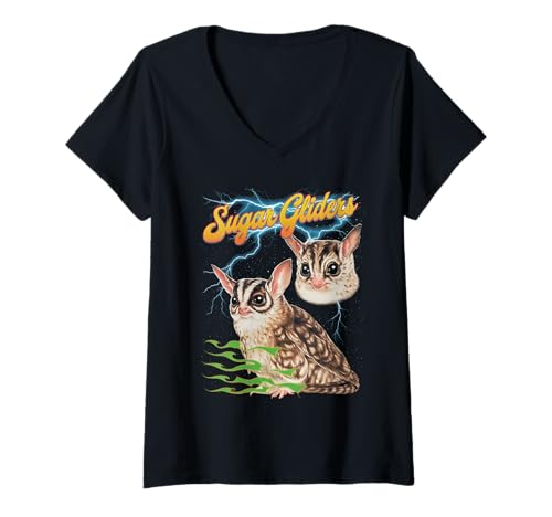 Damen Zuckergleiter T-Shirt mit V-Ausschnitt Damen Zuckergleiter T-Shirt mit V-Ausschnitt von Sugar Glider Design