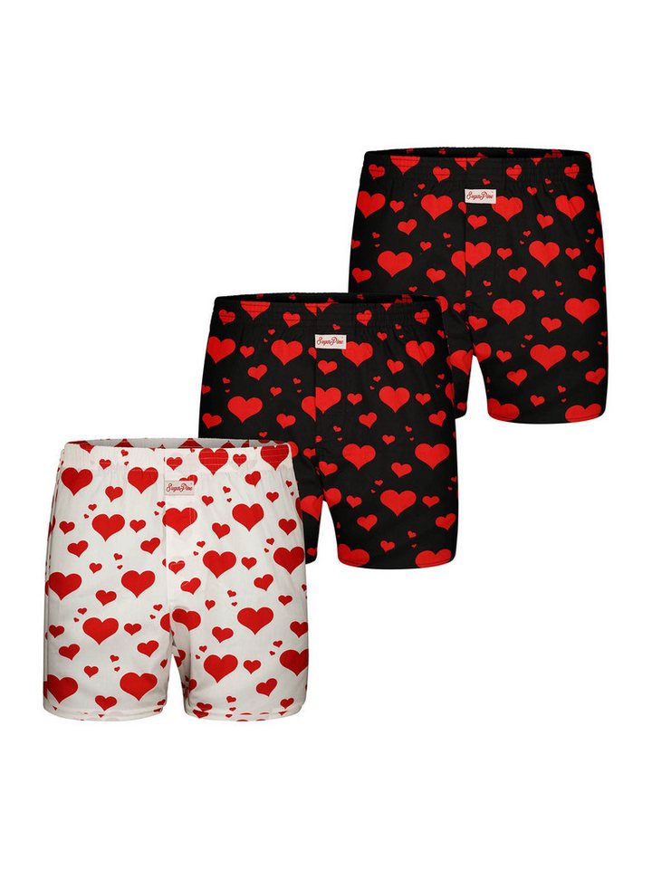 Sugar Pine Boxer Valentinstag (3-St) American Boxershorts Loose Fit Männer von Sugar Pine