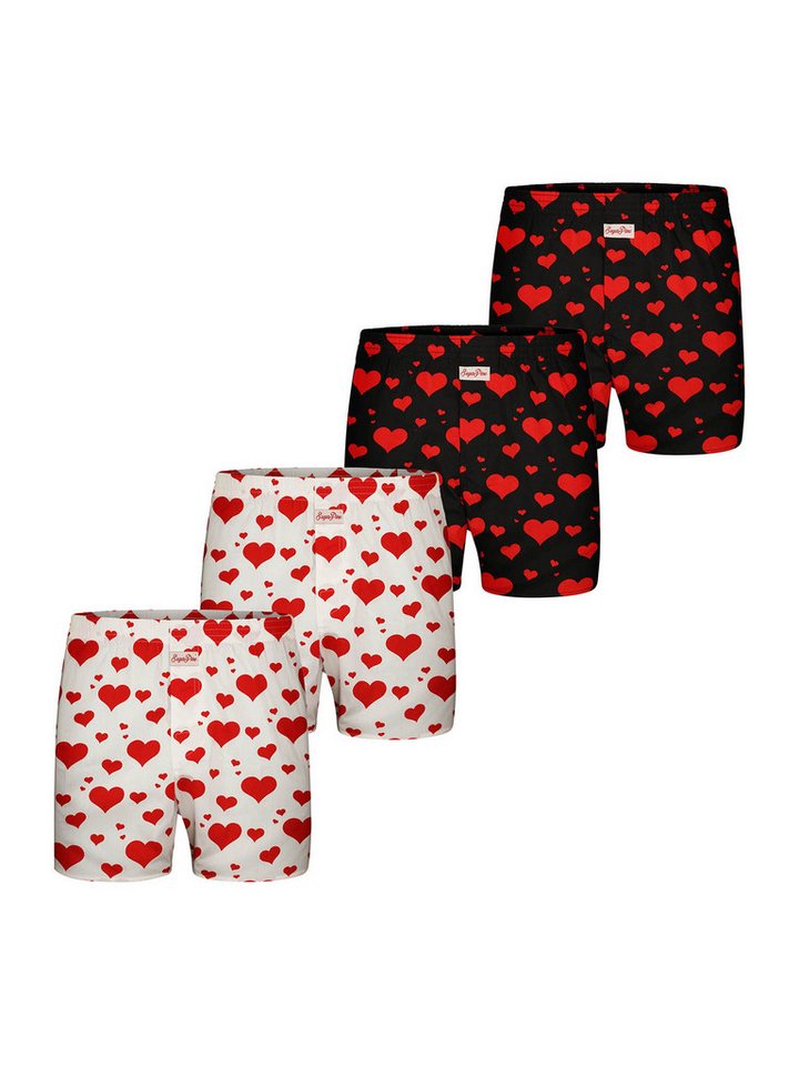 Sugar Pine Boxer Valentinstag (4-St) American Boxershorts Loose Fit Männer von Sugar Pine
