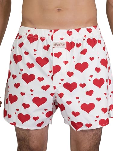 Sugar Pine Herren American Boxer Boxershorts Shorts Webboxer mit Motiv Herzen von Sugar Pine