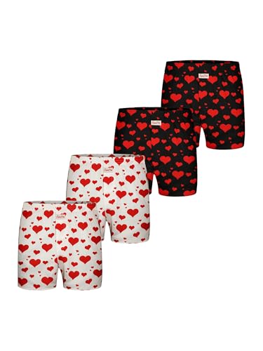 Sugar Pine Herren Boxer 4-Pack Valentinstag - Schwarz-Weiß - Größe XXL von Sugar Pine