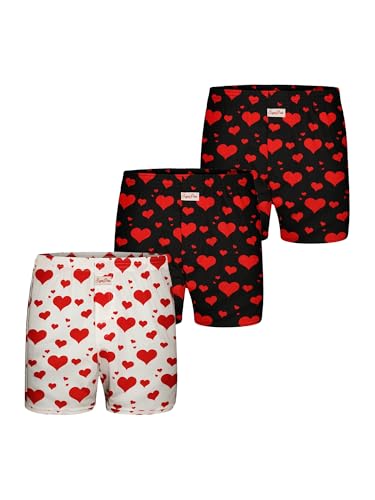 Sugar Pine Herren Boxershorts 3-Pack Valentinstag - Schwarz-Weiß - Größe M von Sugar Pine