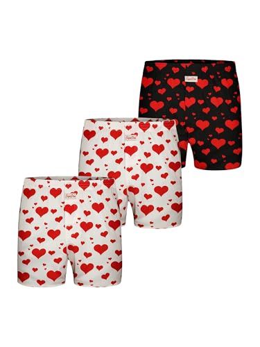 Sugar Pine Herren Boxershorts 3-Pack Valentinstag - Weiß-Schwarz - Größe L von Sugar Pine