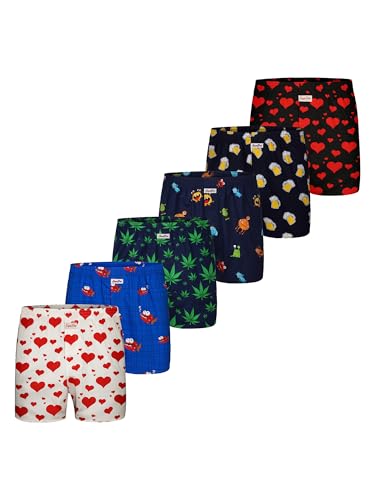 Sugar Pine Herren Boxershorts 6-Pack Motiv Print Mix - Print Mix - Größe XXL Sugar Pine Herren Boxershorts 6-Pack Motiv Print Mix - Print Mix - Größe XXL von Sugar Pine