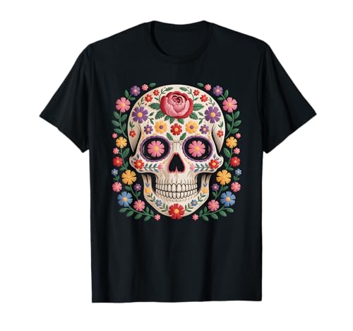 De Los Muertos Tag der Toten Sugar Skull Halloween Damen T-Shirt De Los Muertos Tag der Toten Sugar Skull Halloween Damen T-Shirt von Sugar Skull Calaveras De Azúcar Mexican