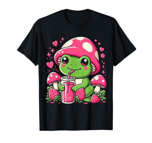 Sugar Splash Kawaii Apparel Men Women Kids Tees - Erdbeerliebhaber T-Shirt - Schwarz - Small - Kurzarm - Klassisch - U-Ausschnitt - Kawaii Cartoon Strawberry - Unisex Kids & Adults von Sugar Splash Kawaii Apparel Men Women Kids Tees