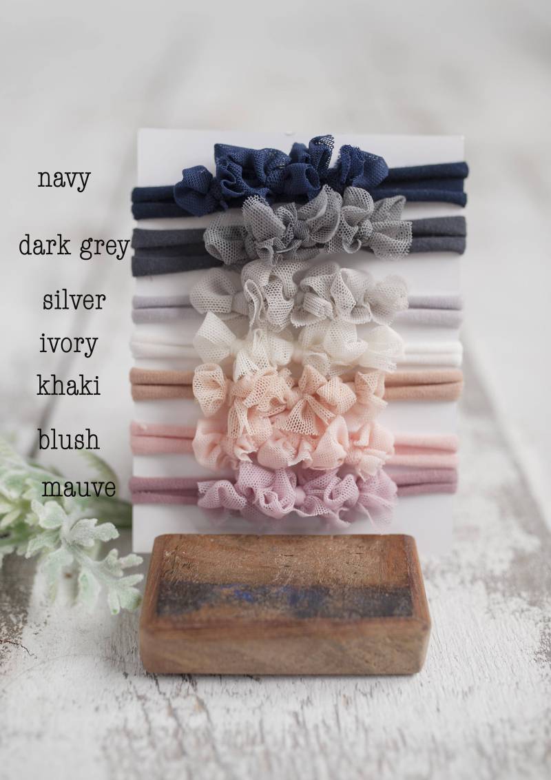 Neugeborenen Raffhalter/Stirnbänder Rosa Stirnband Newborn Prop Grauer Baby von SugarBabyPhotoProps