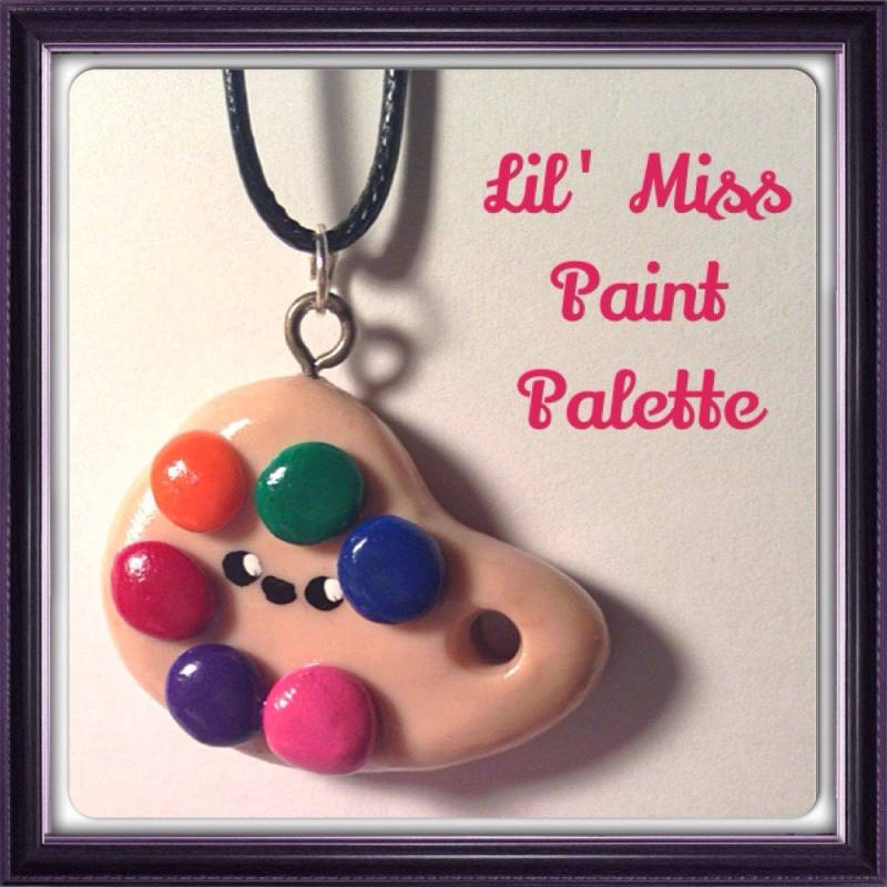 Künstler-Halskette, Paletten-Anhänger, Farbpalette, Polymer-Ton-Charme, Kawaii-Charme, Ton-Halskette, Maler-Geschenk, Niedlicher Charme von SugarNummy