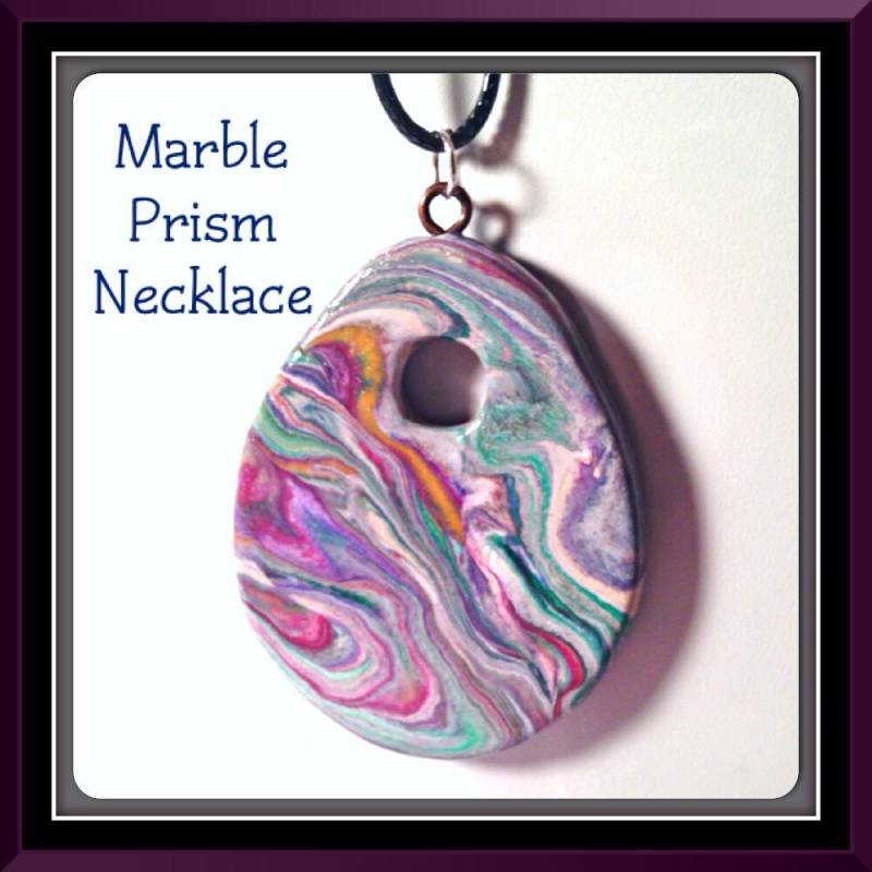 Marmor Halskette, Anhänger, Prisma Swirly Polymer Clay Charms, Mehrfarbig, Prismatic, Statement Geometrisch von SugarNummy