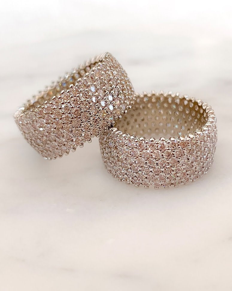 Rose Gold Ring Band/Cubic Zirkonia Stein Getaucht von SugarRoseStudio