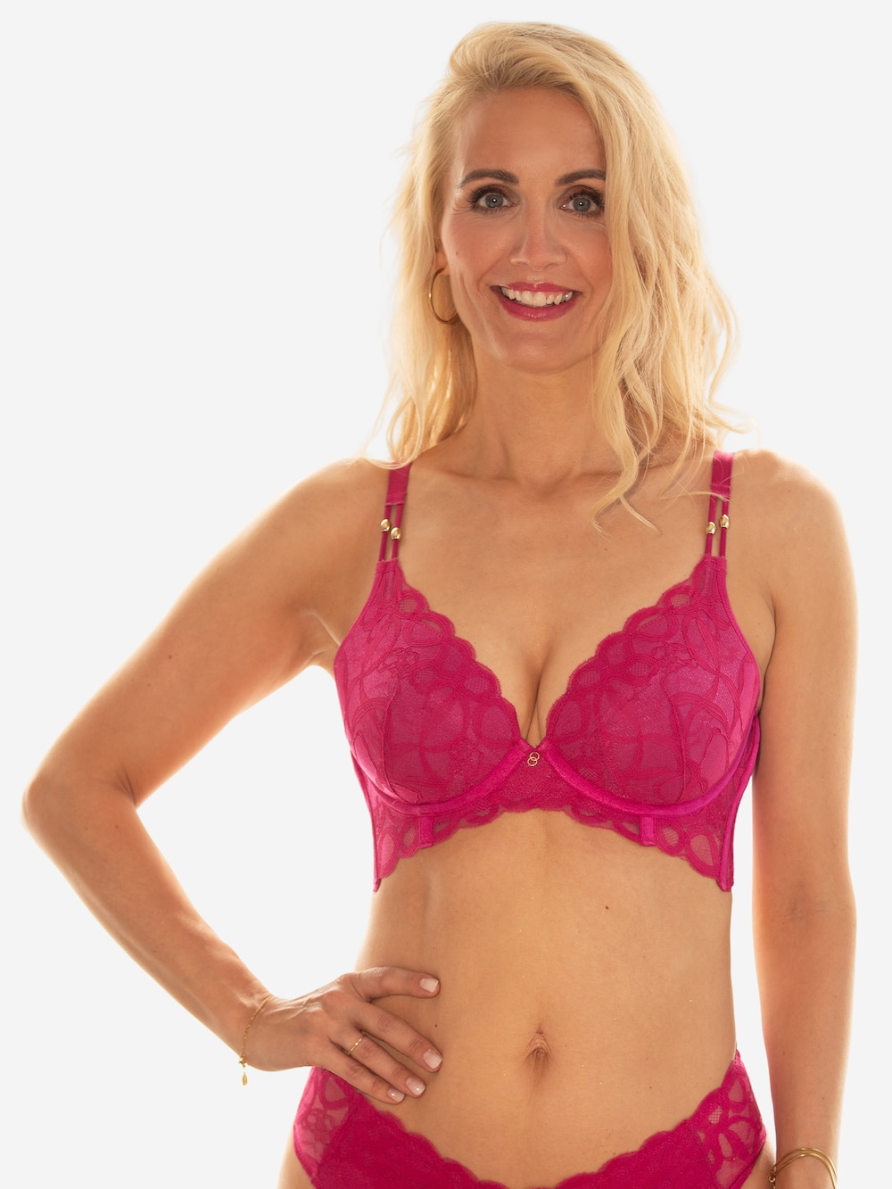 Große Größen BH MEKIKA Plunge-BHs Bügel-BHs, Damen, rosa, Größe: 85B, Synthetische Fasern/Elasthan, Happy Size DE Women von SugarShape