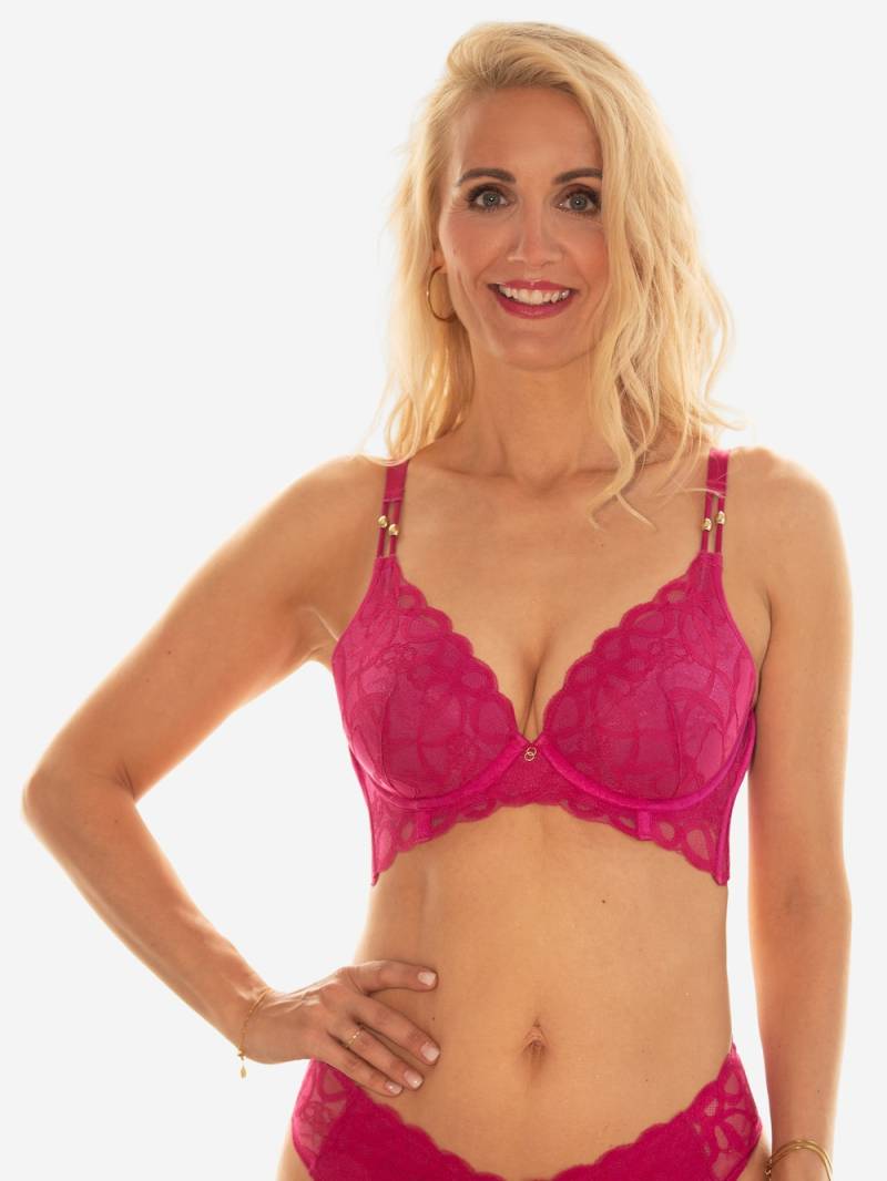 Große Größen BH MEKIKA Plunge-BHs Bügel-BHs, Damen, rosa, Größe: 90F, Synthetische Fasern/Elasthan, Happy Size DE Women von SugarShape
