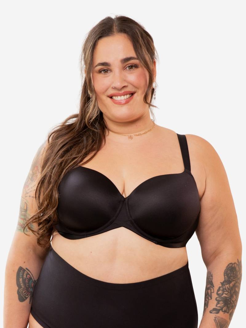 Große Größen BH SMOOTHIE Demi-BHs T-Shirt-BHs, Damen, schwarz, Größe: 95B, Synthetische Fasern/Elasthan, Happy Size DE Women von SugarShape