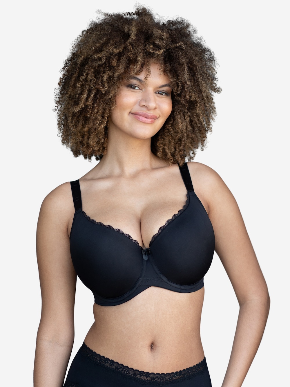 Große Größen BH STRAPPY Demi-BHs Schalen-BHs, Damen, schwarz, Größe: 85H, Polyester/Synthetische Fasern/Elasthan, Happy Size DE Women von SugarShape