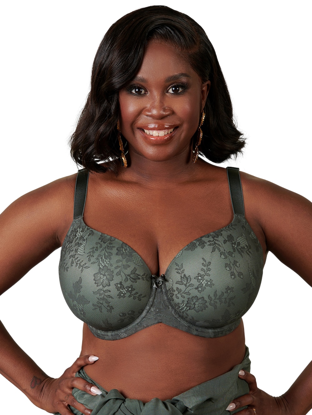 Große Größen BH TRUE Demi-BHs Bügel-BHs, Damen, grün, Größe: 85F, Polyester/Synthetische Fasern/Elasthan, Happy Size DE Women von SugarShape