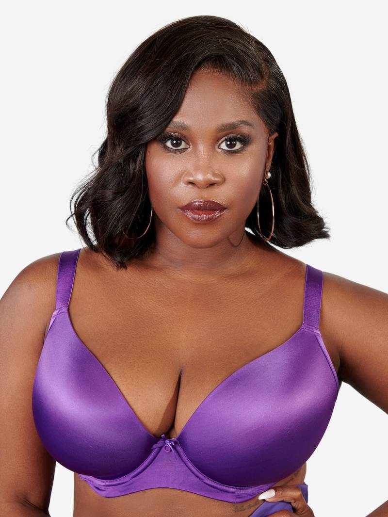 Große Größen BH VOILA Plunge-BHs Bügel-BHs, Damen, lila, Größe: 90C, Polyester/Synthetische Fasern/Elasthan, Happy Size DE Women von SugarShape