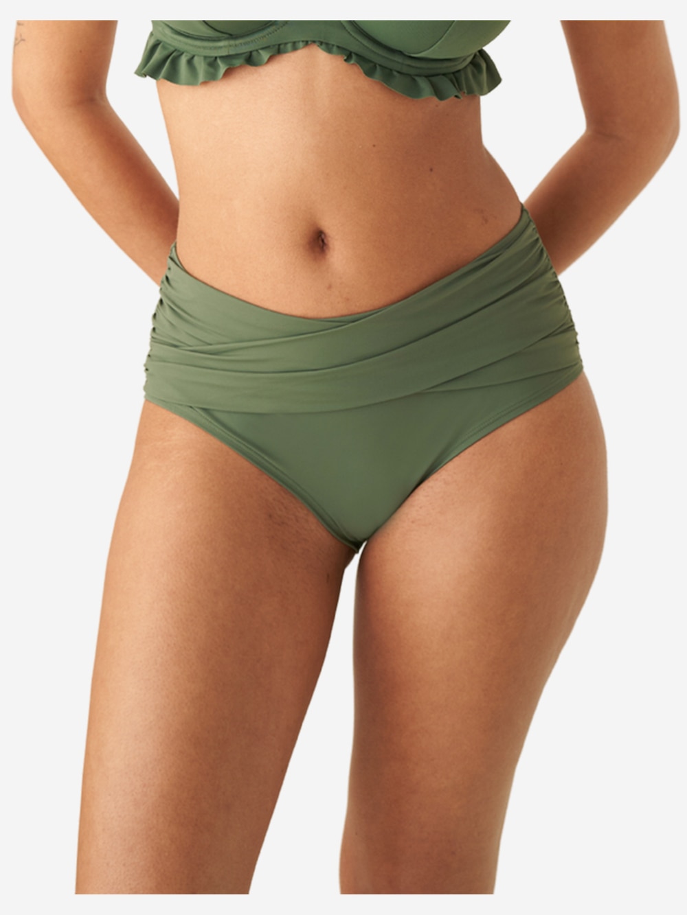 Große Größen Bikini-High-Panty VALENCIA, Damen, braun, Größe: 46/48, Synthetische Fasern/Elasthan, Happy Size DE Women von SugarShape