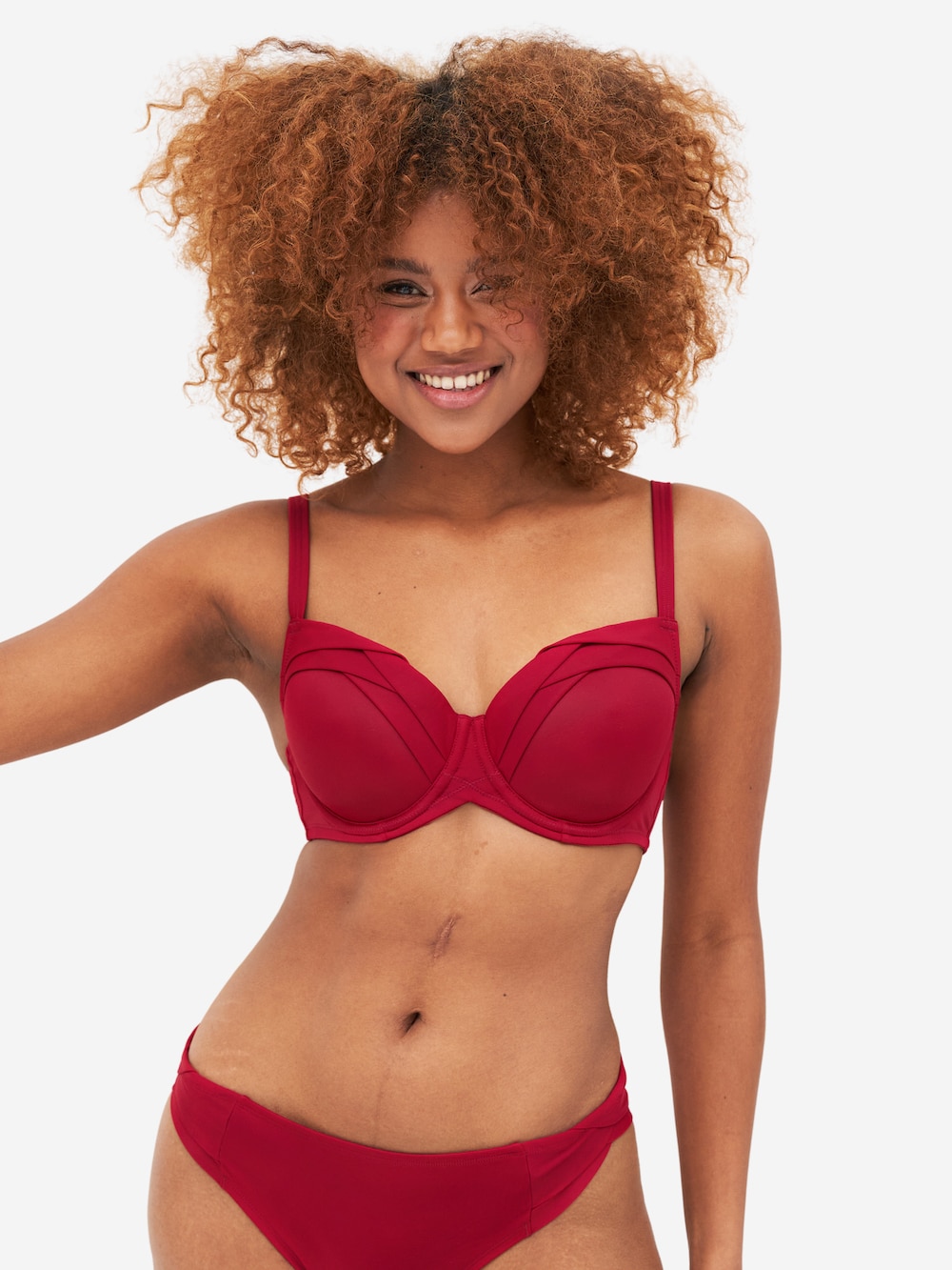 Große Größen Bikini-Top MADEIRA Full-Cup-Bikini, Damen, rot, Größe: 90C, Polyester/Synthetische Fasern/Elasthan, Happy Size DE Women von SugarShape