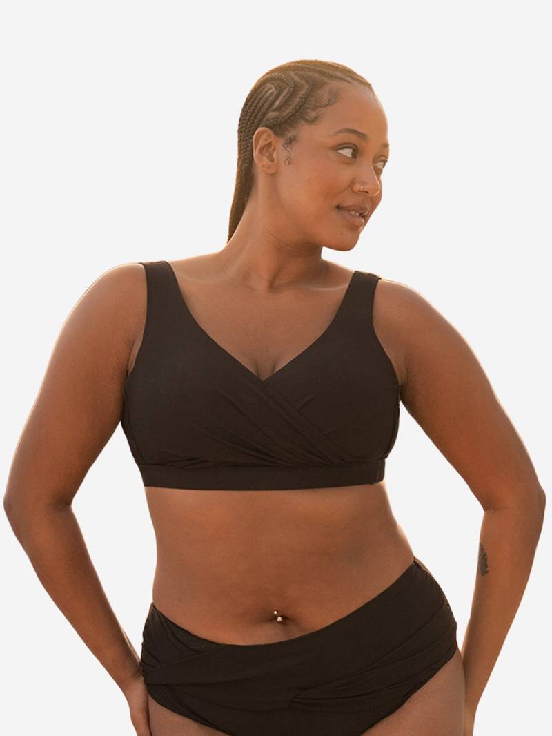 Große Größen Bikini-Top ohne Verschluss OV Bikini-Bustier, Damen, schwarz, Größe: 95E, Polyester/Synthetische Fasern/Elasthan, Happy Size DE Women von SugarShape