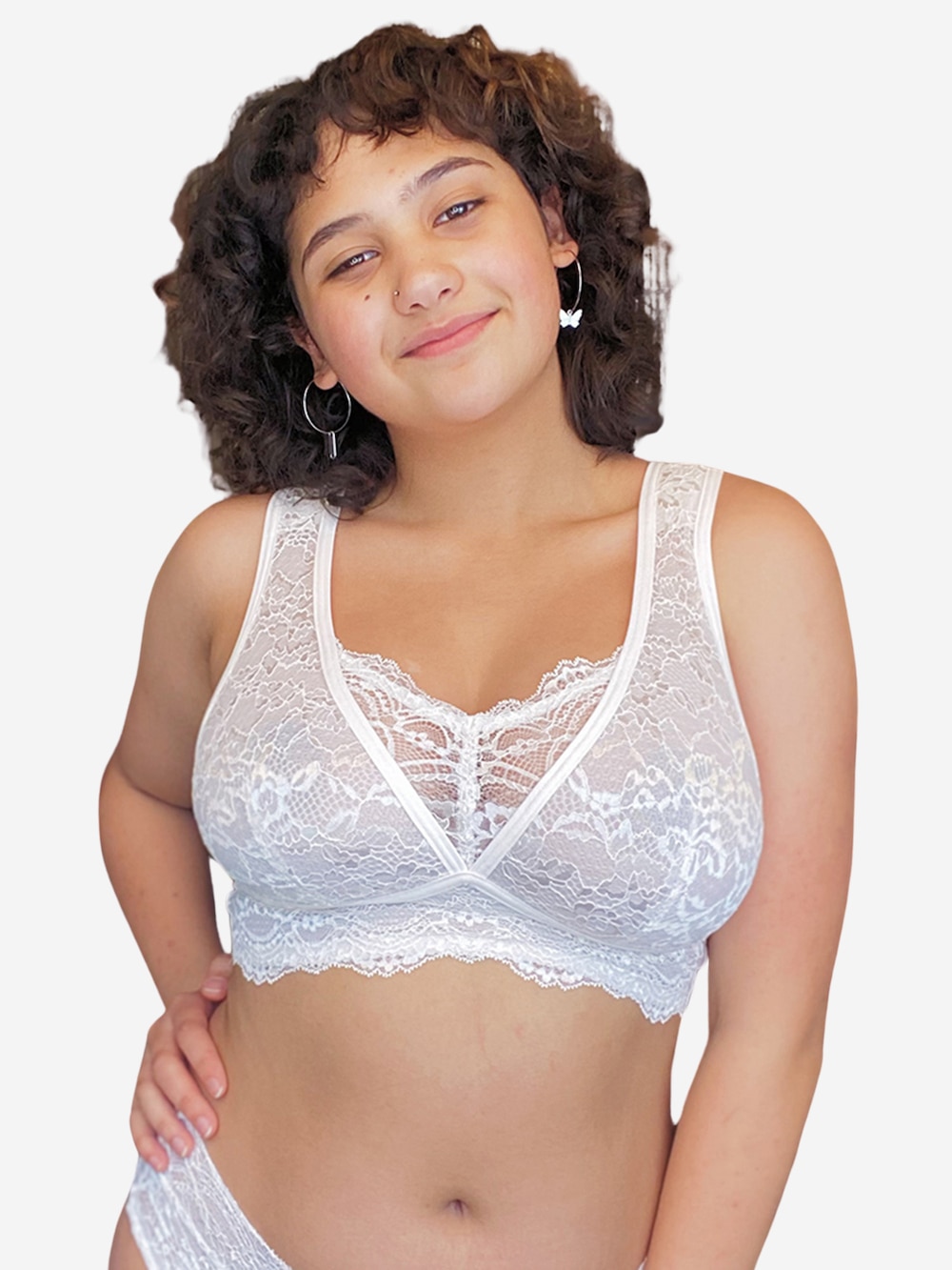 Große Größen Bralette ELIANA Bralettes Spitzen-BHs, Damen, beige, Größe: 100C, Synthetische Fasern/Elasthan, Happy Size DE Women von SugarShape