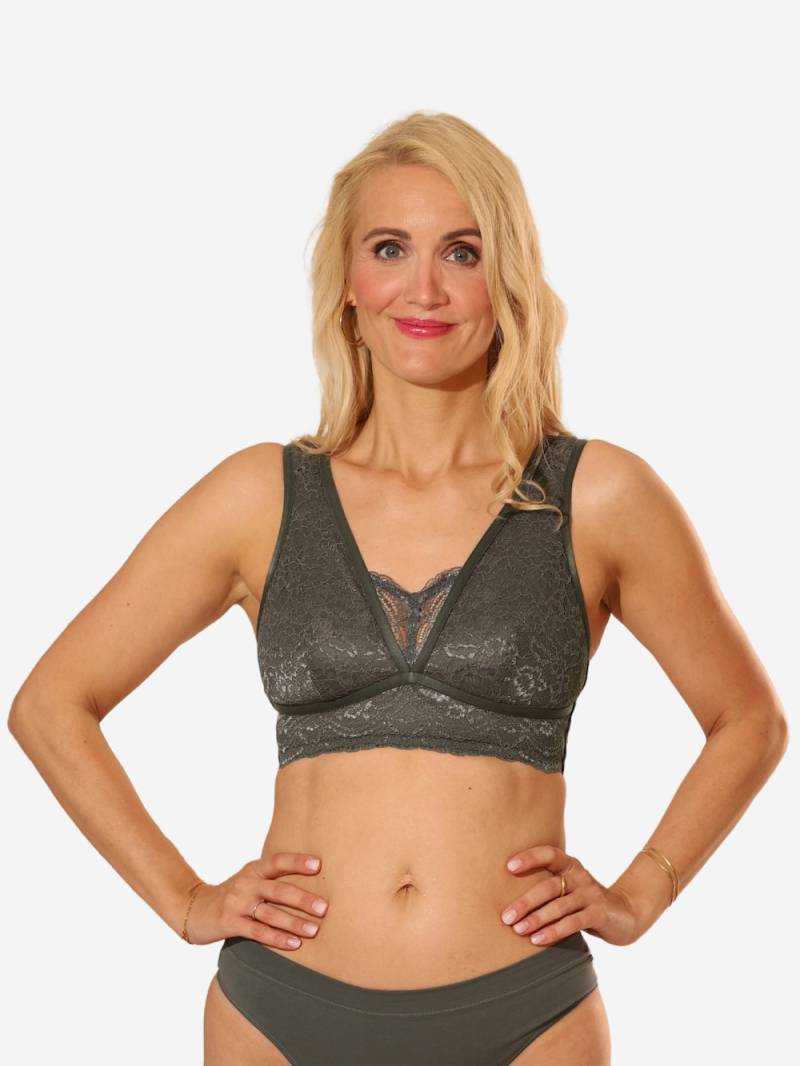 Große Größen Bralette ELIANA Bralettes bügellose BHs, Damen, braun, Größe: 100E, Synthetische Fasern/Elasthan, Happy Size DE Women von SugarShape