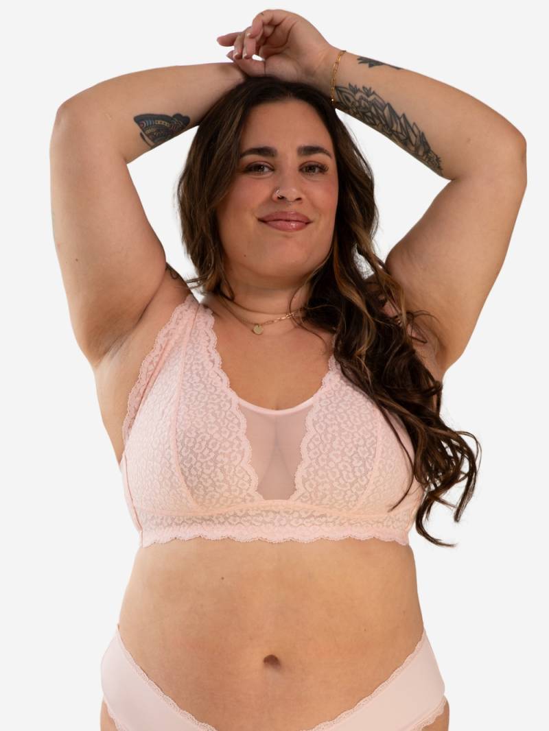 Große Größen Bralette ELVA Bralettes Spitzen-BHs, Damen, rosa, Größe: 100C, Synthetische Fasern/Elasthan, Happy Size DE Women von SugarShape