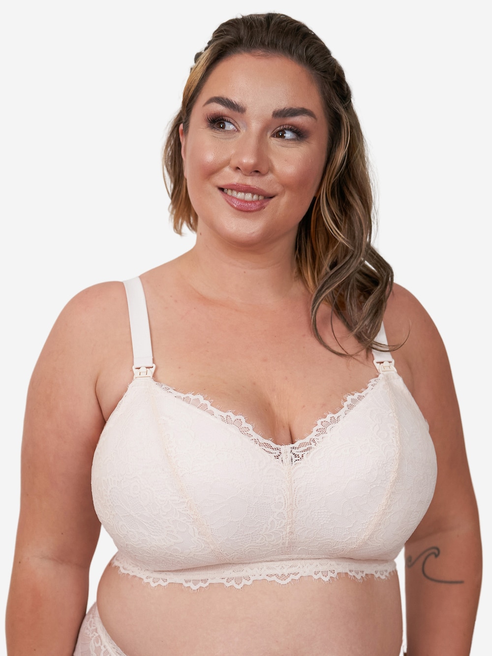 Große Größen Bralette SENSLA Bralettes, Damen, beige, Größe: 90G, Baumwolle/Synthetische Fasern, Happy Size DE Women von SugarShape