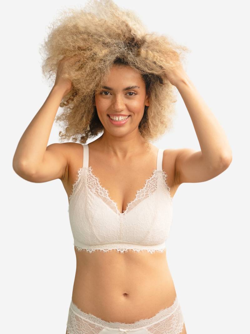 Große Größen Bralette SENSLA Bralettes Spitzen-BHs, Damen, beige, Größe: 90H, Synthetische Fasern/Polyester/Baumwolle, Happy Size DE Women von SugarShape