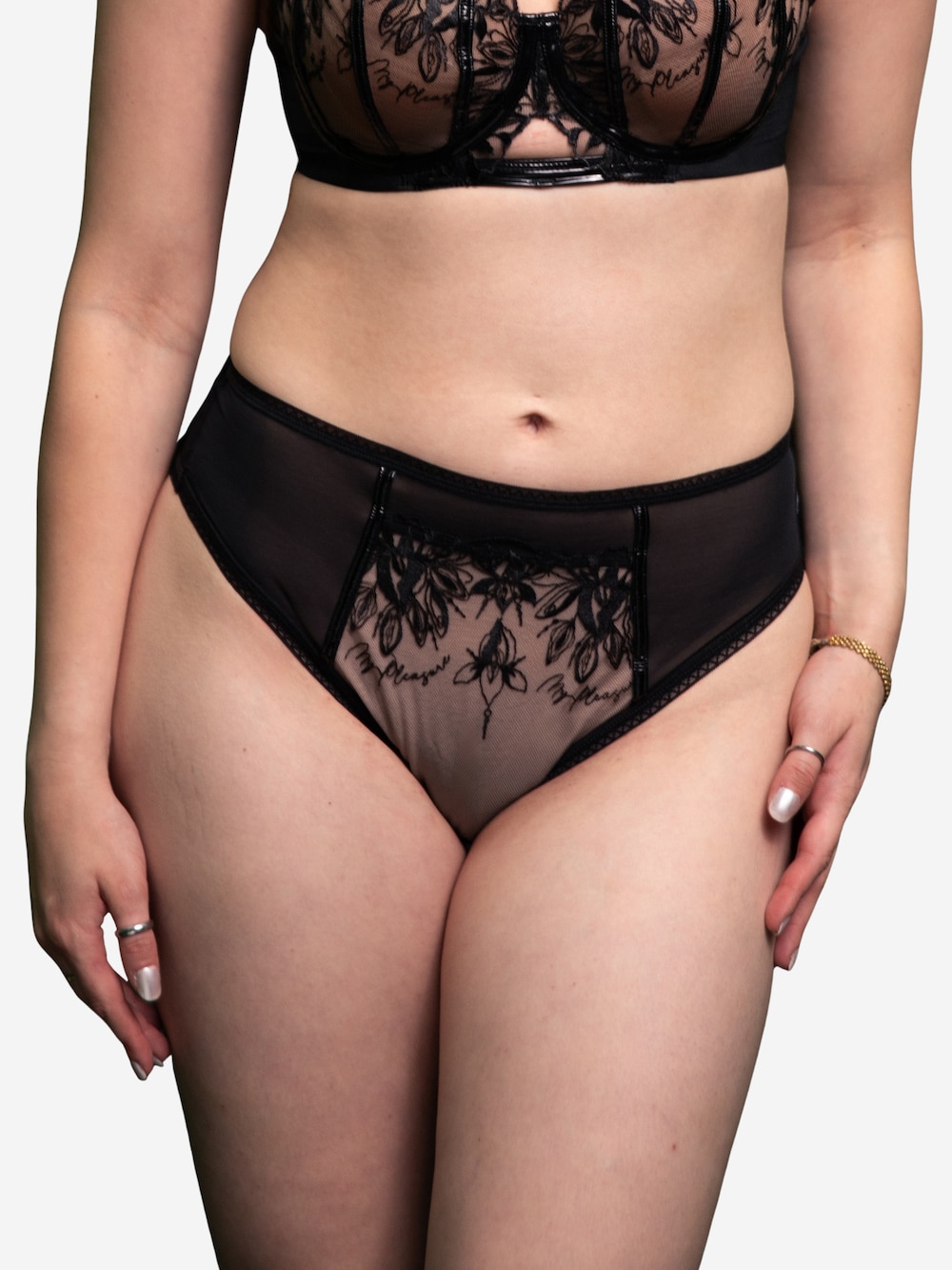 Große Größen High-Brazilian MYPLEASURE, Damen, schwarz, Größe: 42/44, Baumwolle/Polyester/Synthetische Fasern, Happy Size DE Women von SugarShape