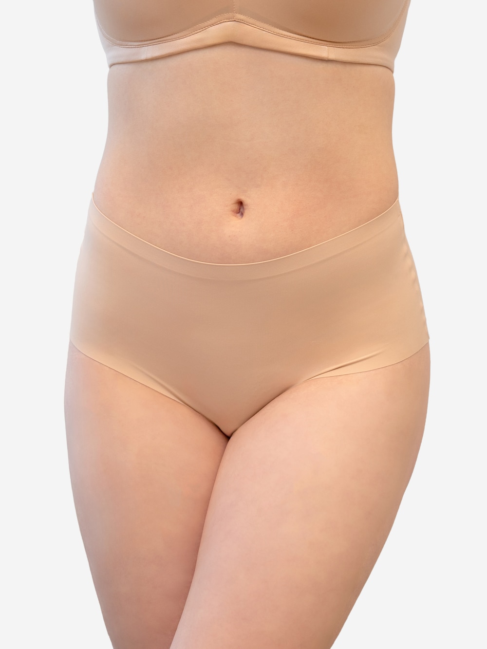Große Größen High-Panty BASIC, Damen, beige, Größe: 46/48, Baumwolle/Synthetische Fasern/Elasthan, Happy Size DE Women von SugarShape