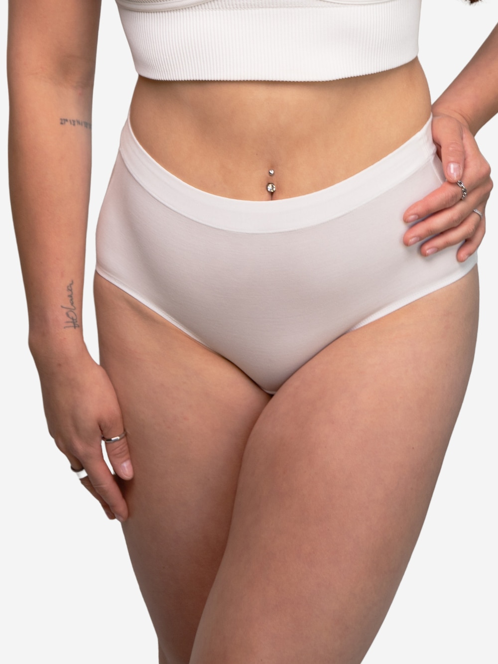 Große Größen High-Panty BASIC, Damen, weiß, Größe: 42/44, Baumwolle/Synthetische Fasern/Elasthan, Happy Size DE Women von SugarShape