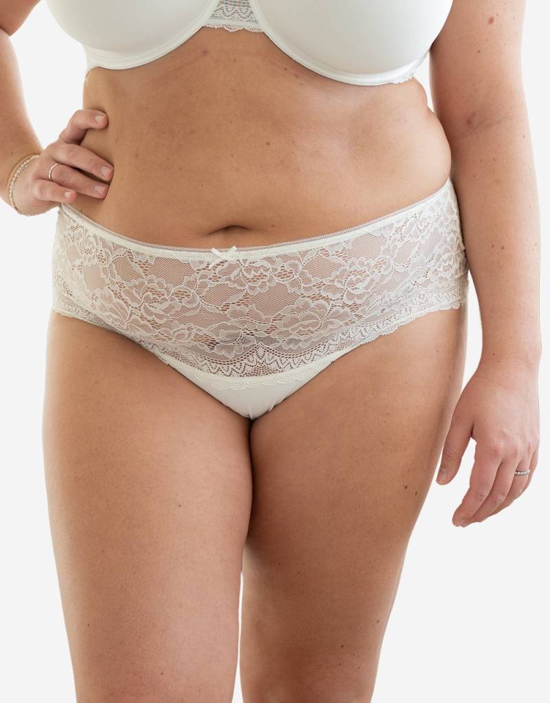 Große Größen High-Panty LACE BASIC, Damen, weiß, Größe: 58/60, Baumwolle/Synthetische Fasern/Elasthan, Happy Size DE Women von SugarShape