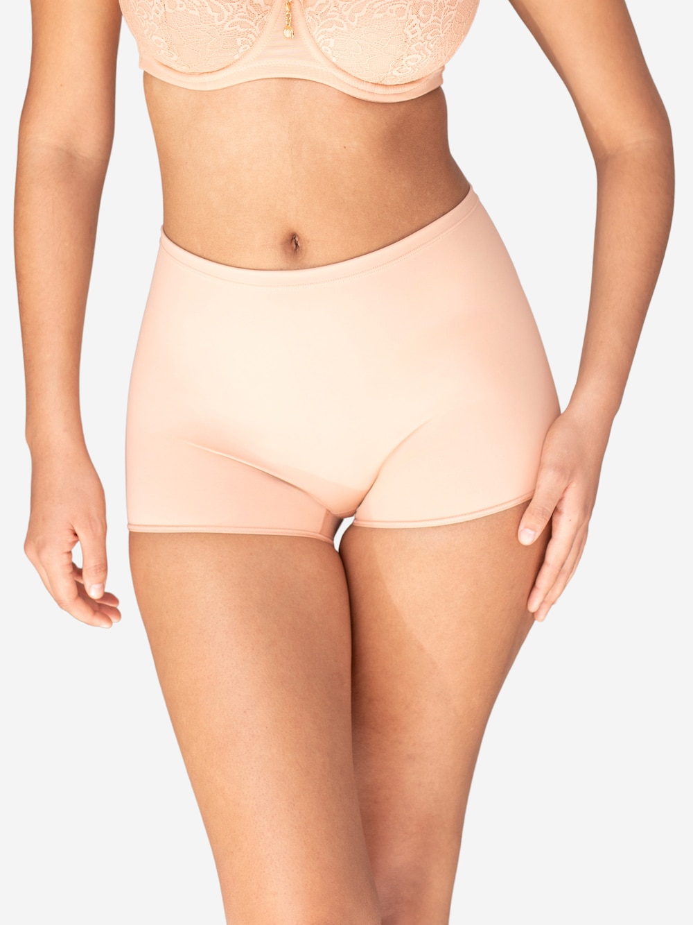 Große Größen High-Waist-Shorts BASIC, Damen, beige, Größe: 42/44, Baumwolle/Synthetische Fasern/Elasthan, Happy Size DE Women Große Größen High-Waist-Shorts BASIC, Damen, beige, Größe: 42/44, Baumwolle/Synthetische Fasern/Elasthan, Happy Size DE Women von SugarShape