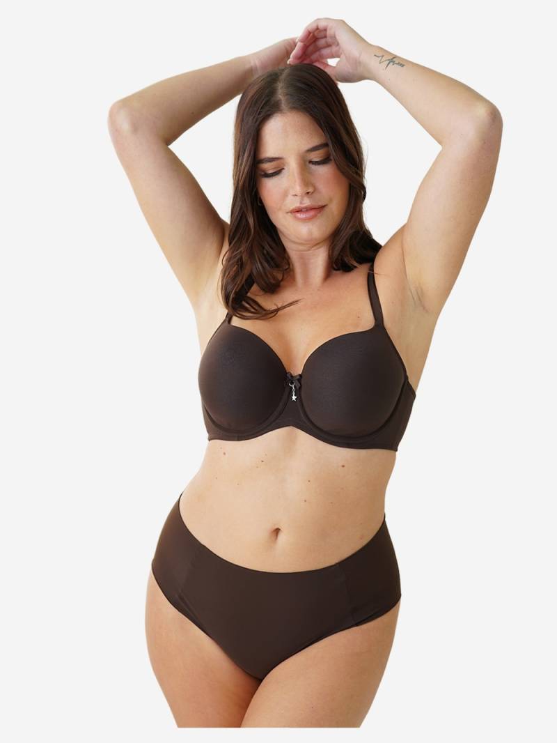 Große Größen High-Brazilian-Slip INVISIBLE, Damen, braun, Größe: 46/48, Baumwolle/Synthetische Fasern/Elasthan, Happy Size DE Women von SugarShape