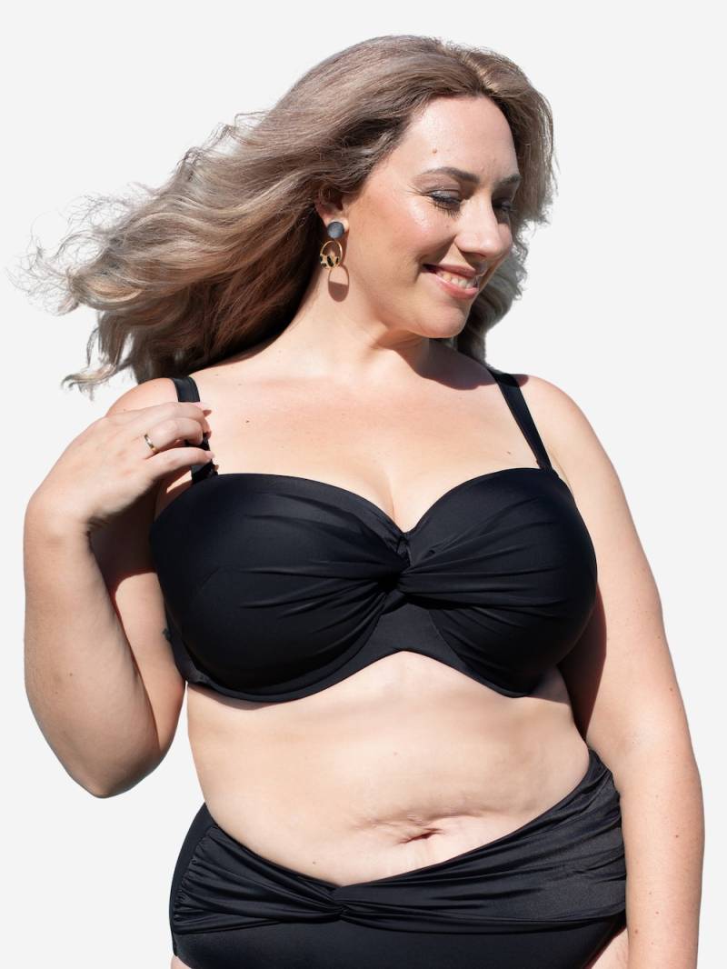 Große Größen Multiway-Bikini-Top MAMBO Multiway-Bikini, Damen, schwarz, Größe: 95F, Polyester/Synthetische Fasern/Elasthan, Happy Size DE Women von SugarShape