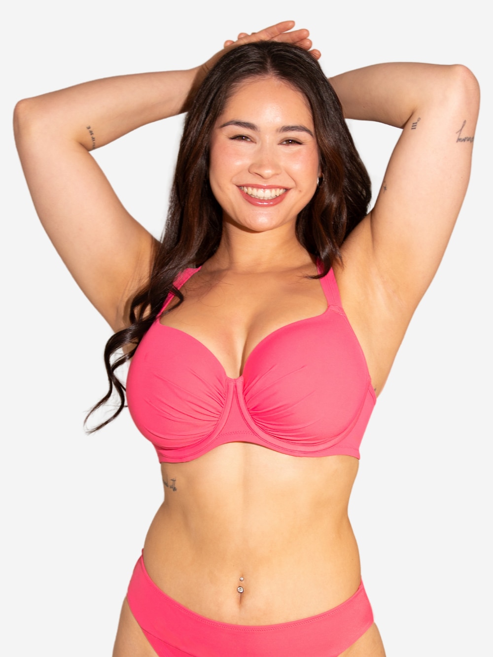 Große Größen Schalen-Bikini-Top VALENCIACHIC Demi-Bikini, Damen, rosa, Größe: 90B, Polyester/Synthetische Fasern/Elasthan, Happy Size DE Women von SugarShape