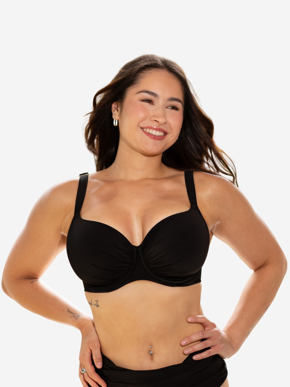 Große Größen Schalen-Bikini-Top VALENCIACHIC Demi-Bikini, Damen, schwarz, Größe: 105D, Polyester/Synthetische Fasern/Elasthan, Happy Size DE Women von SugarShape