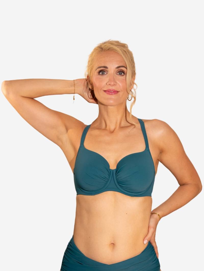 Große Größen Schalen-Bikini-Top VALENCIACHIC Demi-Bikini, Damen, türkis, Größe: 85B, Polyester/Synthetische Fasern/Elasthan, Happy Size DE Women von SugarShape