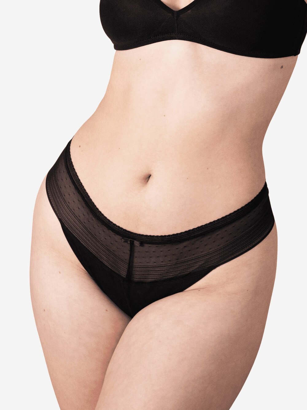 Große Größen String Airy, Damen, schwarz, Größe: 42/44, Baumwolle/Synthetische Fasern/Elasthan, Happy Size DE Women von SugarShape