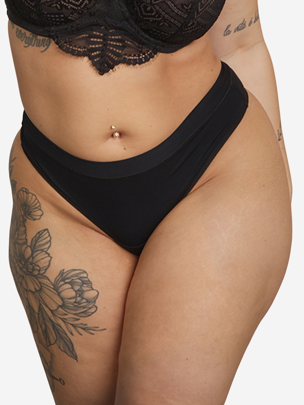 Große Größen String BASIC, Damen, schwarz, Größe: 50/52, Baumwolle/Synthetische Fasern/Elasthan, Happy Size DE Women von SugarShape