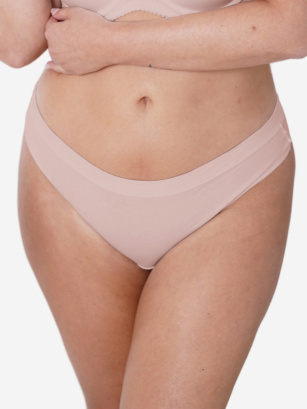 Große Größen String COTTONBASIC, Damen, beige, Größe: 46/48, Baumwolle, Happy Size DE Women von SugarShape