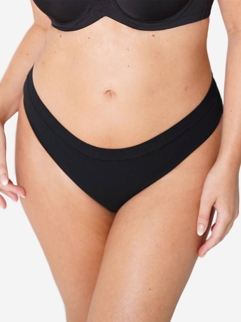 Große Größen String COTTONBASIC, Damen, schwarz, Größe: 42/44, Baumwolle, Happy Size DE Women von SugarShape