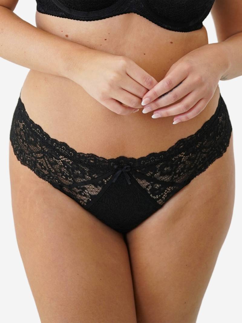Große Größen String ELIANAVELVET, Damen, grau, Größe: 46/48, Baumwolle/Synthetische Fasern/Elasthan, Happy Size DE Women von SugarShape
