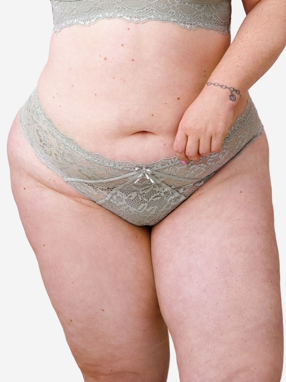 Große Größen String ELIANAVELVET, Damen, grün, Größe: 50/52, Baumwolle/Synthetische Fasern/Elasthan, Happy Size DE Women von SugarShape